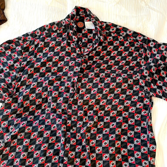 Harley Davidson 100% Silk Button Down Shirt - Picture 2 of 5